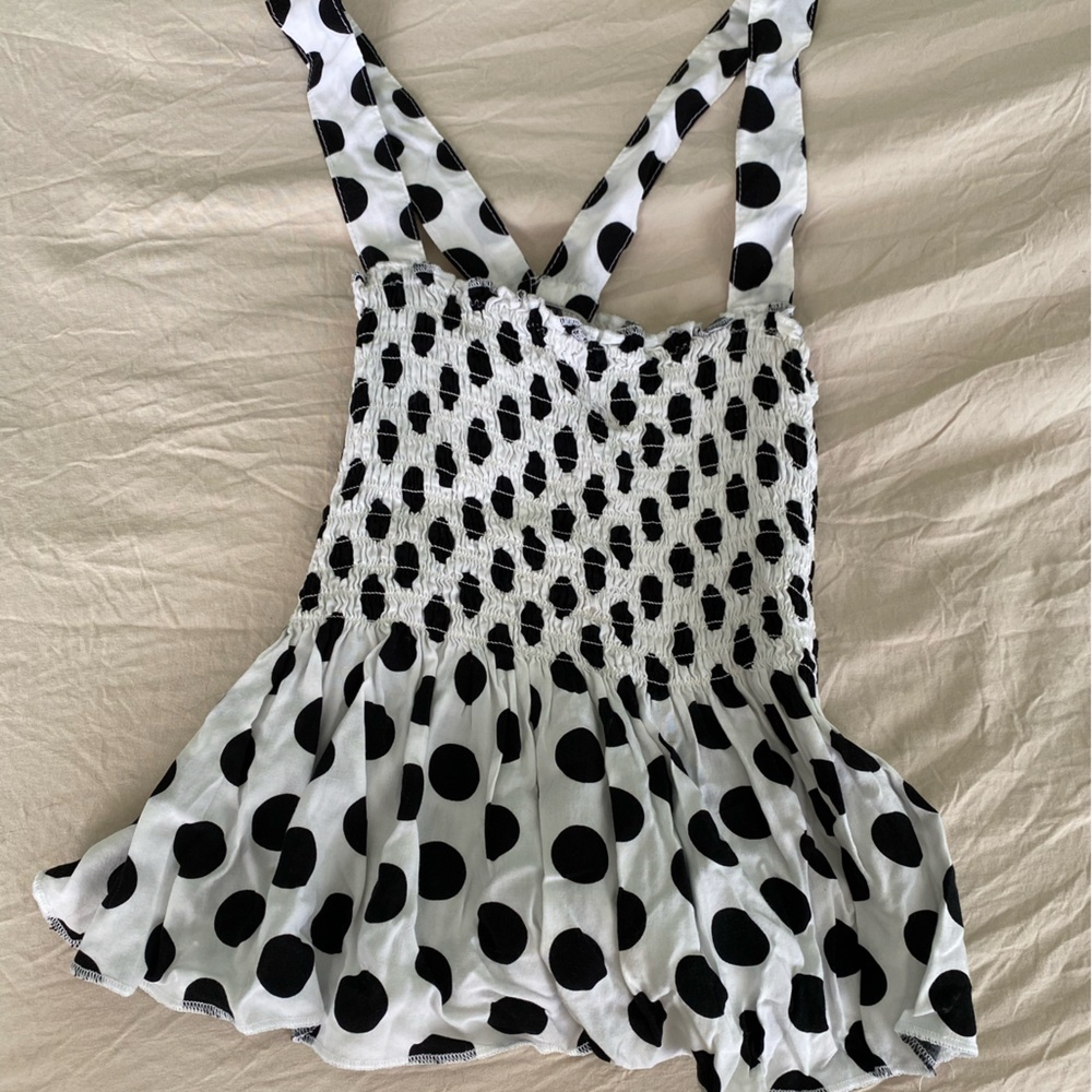 Forever 21 Black and White Polka Dot Tank Top